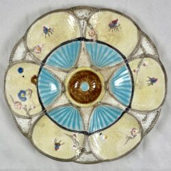Simon Fielding English Majolica Fan & Insect Oyster Plate